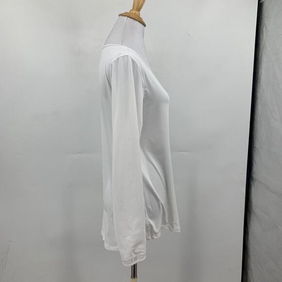 Golfino Shirt Womens L Large White Mesh Trim Panels Stretch Wicking Long Sleeve - Picture 6 of 13